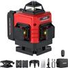 XUNTOP Livello Laser Autolivellante 16 Linee Verde Livella Laser 4x360° Autolivellante con Telecomando, 2 Batterie Ricaricabili, Supporto Magnetico, Base Regolabile, IP54, USB-C per Interni DIY