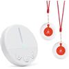 CYSSJF Sistema di Chiamata Badante in Casa per Anziani e Disabili — Campanello da Letto e da Bagno con 2 Pulsanti di Emergenza Impermeabili da Collo + 120dB Allarme (Senza Wi-Fi)