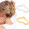 Reaky Fermagli per capelli in metallo, grandi, color oro, accessori per capelli da donna (confezione da 2)