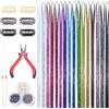 Wennalife Extension per capelli con lamette, kit da 16 colori e 120 cm di lamette per capelli con 3200 brillantini, con accessori. Extension scintillanti per capelli per feste e party. Extension per