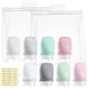 Mulaibdin 8 Pz Contenitori da Viaggio per Liquidi, Kit Viaggio Liquidi Silicone, Boccette da Viaggio 30 ml, Flaconi da Viaggio con Etichette, Bottiglie Vuote da Viaggio per Shampoo,Lozione,Cosmetici