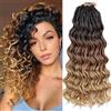 Mscat 14 Inch Pre Looped Ocean Wave Crochet Hair 8 confezioni Boho Ocean Braids Pre Twisted Synthetic Deep Wavy Crochet Hair for Women 1B3027#
