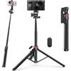 ULANZI MT-78 Treppiede Estensibile 1.8m per telefono e Fotocamera con Bastone per Selfie, con Clip per Telefono, Testa a Sfera a 360° con Slitta a Freddo per iPhone Sony Canon, leggero per i viaggi