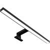 LIGHTWORLD24 Welt der Lichter LIGHTWORLD24 Lampada Specchio LED Nera 50 cm | 7W | 230V | 650LM | IP44 | Neutra 4000K | Applique da Bagno | Luce per Trucco | da Armadio | Montaggio a Clip o a Superficie
