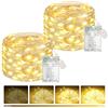 btfarm Confezione da 2 lucine a 50 LED, funzionamento a batteria, con timer e dimmerabile