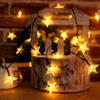 Quintrost Solare Stella Luci Stringa Natale Esterno, 6.5M 30 LED Stella Catena Luminosa 8 Modalità Impermeabile, Solari Luci Fatate per Natale, Matrimoni, Giardino, Feste, Decorazione, Bianco Caldo