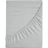 Zer0bed, Lenzuolo Sotto con Angoli Matrimoniale Tinta Unita 100% Cotone ANGOLO MAXI 30CM, 2 Piazze, Grigio, 180x200