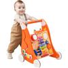 EULEUY Carrellino Primi Passi,Girello Per Bambini 6-18 mesi - Giocattolo in legno Con Musica e gioco di forme,Giocattolo multifunzionale Montessori,Carrello primi passi legno,Regalo per bambini e bambine