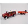 OPO 10 1/43 Land Rover Defender Fire Truck con SDIS Indre Rescue Boat - Hachette CPL12 Firefighter Light Vehicle