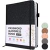 WWYSSZ Quaderno Delle Password Book Rubrica Alfabetica Quaderno con Registro A-Z, B6 Taccuino Portatile per Password Tascabile,Copertina Rigida per Ricordare Login Sito Web Username, 19 * 13 cm nero