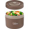 Tissting Termos per Alimenti, Contenitore Termico 550ml, 2 Strati Contenitore per Pranzo in Acciaio Inossidabile Contenitori per Conservazione Degli Alimenti Scatole Picnic (Adatto al microonde, Marrone scuro)