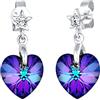 Elli Orecchini a Perno da Donna in Argento 925 con Cristallo Blu