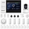 PGST Kit Allarme, Wifi/GSM Allarme casa Antifurto Allarme per con 2MP WIFI Telecamera di Sorveglianza, Sensori Finestra,Telecomandi, per Appartamento,Garage,Ufficio,Lavora con Alexa,Google