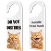 CHGCRAFT 2 Pz Gatto Non disturbare il segno Segno dell'attaccaporta Non disturbare e bussare alla porta Segni incisi acrilici della porta per Ufficio Casa, Sfondo trasparente acrilico