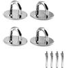 UTwaySteelPro Rotondo 4 pezzi M8 in acciaio inox pad Eye Plate Heavy Duty U Ring Ganci Hardware con viti per appendere la parete del soffitto