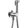 VALAZ Rubinetto bidet da incasso in acciaio spazzolato protezione PVD | Rubinetto monocomando bidet | Doccetta igienica WC, acqua fredda e calda, risparmio idrico | Installazione facile | Ottone