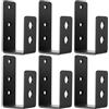 McBlast 6 PzStaffe Blocco Porta Blindata, Staffe per Barricata Portas, Staffe per Sbarramento Portas, Morsetti Barricata Porta 2x4, Staffa a U Supporto di Sicurezza per Rinforzo Porte Garage(Nero, Piatto U)