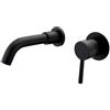 VALAZ Rubinetto Bagno Lavabo a Muro Nero Opaco | Miscelatore Lavabo Bagno Acqua Fredda e Calda, Risparmio Acqua | Installazione Facile | Ottone, Inossidabile, Elegante, Becco 15cm, Serie Guadiana