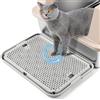 Bartuke Grande Gatto Litter Box Tray Ramp Mat, 42x30CM Gatto Step Scale, Catcher lettiera per automatico autopulente Robot lettiera per gatti, ideale per i gattini e gatti anziani (Grigio chiaro)