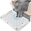 Bartuke Grande Gatto Litter Box Ramp Mat, 42x30CM Gatto Litter Tray Step Scale, Catcher lettiera per automatico autopulente Robot lettiera per gatti, ideale per i gattini e gatti anziani (Bianco)