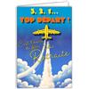 Afie 69-8153 - Biglietto di auguri per pensionamento, regalo 3 2 1 è ora di festeggiare il tuo pensionamento, decollo, aereo, con busta bianca, 12 x 17,5 cm, creazione di qualità francese