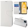 N NEWTOP Cover Compatibile con Samsung Galaxy A22 5G, HQ Lateral Custodia Libro Flip Chiusura Magnetica Portafoglio Simil Pelle Stand (Bianco)