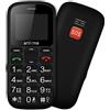 artfone CS181 Telefono Cellulare per Anziani con Tasti Grandi, Funzione SOS, 1.8 Display, Doppia SIM, Chiamata Rapida, Torcia, Radio FM Suono Alto, 800mAh Batteria, Fotocamera, Noir