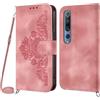 Netany Cover per Xiaomi Mi 10 5G / 10 Pro 5G con Cordino, Flip Portafoglio Custodia in Pelle, [2 Porta Carte][Chiusura Magnetica],Custodia Libro Cover con Laccio per Xiaomi Mi 10 5G / 10 Pro 5G (Rosa)