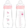 MAM, Feel Good Glass, biberon in vetro, della capacità di 260 ml, 2 pezzi, 67036700