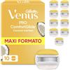 Gillette Venus Pro Comfortglide 10 Lamette di Ricambio a 5 Lame per Rasoio da Donna Venus, al Profumo di Cocco, Lamette Donna Adatte a Depilazione Corpo