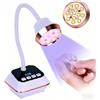 Asimebesty Lampada UV LED Unghie 36W, Mini Lampada Unghie con Sensore Intelligente e Display LCD, Timer 30/60/90s, 360° Testa Regolabile, Ricaricabile Torcia per Unghie Gel Sciugatura Rapida, Viola