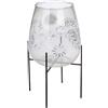 GILDE Portacandele Diore in vetro, design floreale, trasparente, altezza 50 cm x diametro 24 cm, candelabri