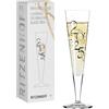 RITZENHOFF 1079015 - Bicchiere da champagne 200 ml, serie Brillantnacht - Celebration Glass 2025 con vero oro - Made in Germany
