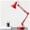 Voltix Lampada da Scrivania Grande, Lampada da Tavolo E27 LED, Luce da Scrivania con Braccio Oscillante Lungo per Casa o Ufficio (Rosso)