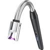 MIIVII Accendino elettrico ricaricabile USB, lungo collo flessibile, antivento, senza fiamma, accendino ad arco per candele, campeggio, fornello (nero)
