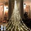 Micacorn Catene Luminose per Natalizie, USB Luci Delle Cascate e Telecomando 2M×9 Striscia 8 Modalità 198 LED Impermeabili Decorative Stringa per Esterni Interni Natale Giardino
