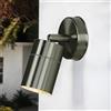 Licht-Erlebnisse Faretto da esterno in acciaio inox orientabile IP44 per giardino terrazzo GU10 max 35W lampada da parete moderna luce esterna cortile giardino muro di casa