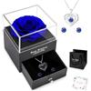 NEWUPZSI Regalo Mamma Natale - Rosa Eterna con Collana - Regali Originali per Compleanno, Anniversario, San Valentino, Festa della Mamma