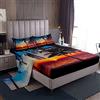 Loussiesd Ocean Beach - Set di lenzuola per letto singolo, motivo: tramonto tropicale, spiaggia con palme, mare tranquillo, palma marina, luminoso, stile hawaiano, con 1 federa