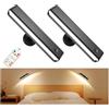 GOVSSING Applique Senza Fili da Muro, 6000mAh Batteria 2 Pezzi Applique Ricaricabile da Parete, Lampada da Parete Senza Fil Telecomando e Pannello Touch, Luci per Quadri LED 3 Colori e Luminosità Dimmer