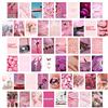 CY2SIDE 50pcs immagini estetiche per collage da parete, stampe collage rosa rosa, colori caldi, decorazione della stanza per ragazze, stampe artistiche da parete per camera, dormitorio, esposizione di foto