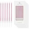 mciskin 24 candele di compleanno in oro rosa, decorazioni per torte, candele lunghe e perlate per ragazze, ragazzi, uomini, donne, decorazioni per feste di compleanno, matrimoni, anniversari