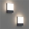 Klighten 2 Pezzi 24W LED Lampada da esterno IP65, Antracite Applique 4500K