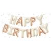 UDRKFOPK Happy Birthday Banner Crema Caramello,16 Palloncino Happy Birthday,Bandiera di Buon Compleanno Palloncino Festa Decorazioni per Feste di Compleanno, per Bambini, Uomini e Donne
