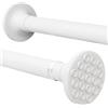 GDEVKHN Bastone per tenda da doccia, 85-160 cm, φ25 mm, nero, estensibile, senza foratura, asta telescopica in acciaio inox, per soggiorno, camera da letto, bagno, balcone