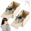 TISMHGKU 2 scatole a sorpresa ragno, scatola ragno, ripieno in legno, spider prrank box, ragni, scatola, per Halloween aprile, pesce Natale, giorno bambini adulti