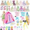 Saier tbo Set di 43 accessori per bambole, da campeggio, per bambole, da campeggio, con tenda, vestiti, scarpe, anello di galleggiante, per bambole grandi da 11,5 pollici, regalo per ragazze