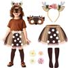Beipegin Costume Renna Bambina Gonna Tutu Fiori Cerchietto Renna Maschera Vestiti Natalizi Costume Animali Carnevale Halloween Cosplay