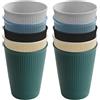 Xinsenke Set 10 Bicchieri in Plastica PP Riutilizzabili da 350 ml - Bicchieri Infrangibili Multi-Colore, Ideali per Caffè, Feste, Casa e Viaggi