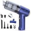 Neqraxis Aspirabriciole Senza Fili 4 in 1, Aspirapolvere Portatile 12000Pa per Auto, Mini Aspirapolvere 4000 mAh con Motore Brushless, Ideale per Casa, Ufficio, Auto e Peli di Animali, Blu
